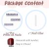imageBABALAL Press on Nails Long Stiletto Fake Nails Blue Glue on Nails 3d Texture Sliver Butterfly Design Y2k Acrylic Nails 24Pcs Goth False Nails White French Ombre Manicure Almond Stick on NailsANS221