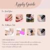 imageBABALAL Press on Nails Long Stiletto Fake Nails Blue Glue on Nails 3d Texture Sliver Butterfly Design Y2k Acrylic Nails 24Pcs Goth False Nails White French Ombre Manicure Almond Stick on NailsANS215