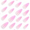 imageBABALAL Press on Nails Long Stiletto Fake Nails Blue Glue on Nails 3d Texture Sliver Butterfly Design Y2k Acrylic Nails 24Pcs Goth False Nails White French Ombre Manicure Almond Stick on NailsANS215