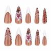 imageBABALAL Press on Nails Long Stiletto Fake Nails Blue Glue on Nails 3d Texture Sliver Butterfly Design Y2k Acrylic Nails 24Pcs Goth False Nails White French Ombre Manicure Almond Stick on NailsANS216