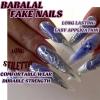 imageBABALAL Press on Nails Long Stiletto Fake Nails Blue Glue on Nails 3d Texture Sliver Butterfly Design Y2k Acrylic Nails 24Pcs Goth False Nails White French Ombre Manicure Almond Stick on NailsANS204