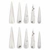 imageBABALAL Press on Nails Long Stiletto Fake Nails Blue Glue on Nails 3d Texture Sliver Butterfly Design Y2k Acrylic Nails 24Pcs Goth False Nails White French Ombre Manicure Almond Stick on NailsANS213