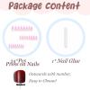 imageBABALAL Press on Nails Long Stiletto Fake Nails Blue Glue on Nails 3d Texture Sliver Butterfly Design Y2k Acrylic Nails 24Pcs Goth False Nails White French Ombre Manicure Almond Stick on NailsANS215