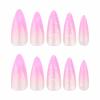 imageBABALAL Press on Nails Long Stiletto Fake Nails Blue Glue on Nails 3d Texture Sliver Butterfly Design Y2k Acrylic Nails 24Pcs Goth False Nails White French Ombre Manicure Almond Stick on NailsANS215