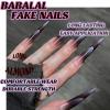 imageBABALAL Press on Nails Long Stiletto Fake Nails Blue Glue on Nails 3d Texture Sliver Butterfly Design Y2k Acrylic Nails 24Pcs Goth False Nails White French Ombre Manicure Almond Stick on NailsANS222