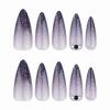 imageBABALAL Press on Nails Long Stiletto Fake Nails Blue Glue on Nails 3d Texture Sliver Butterfly Design Y2k Acrylic Nails 24Pcs Goth False Nails White French Ombre Manicure Almond Stick on NailsANS221