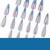 imageBABALAL Press on Nails Long Stiletto Fake Nails Blue Glue on Nails 3d Texture Sliver Butterfly Design Y2k Acrylic Nails 24Pcs Goth False Nails White French Ombre Manicure Almond Stick on NailsANS209