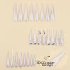 imageBABALAL Press on Nails Long Stiletto Fake Nails Blue Glue on Nails 3d Texture Sliver Butterfly Design Y2k Acrylic Nails 24Pcs Goth False Nails White French Ombre Manicure Almond Stick on NailsANS213