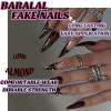 imageBABALAL Press on Nails Long Stiletto Fake Nails Blue Glue on Nails 3d Texture Sliver Butterfly Design Y2k Acrylic Nails 24Pcs Goth False Nails White French Ombre Manicure Almond Stick on NailsANS219