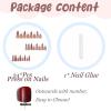 imageBABALAL Press on Nails Long Stiletto Fake Nails Blue Glue on Nails 3d Texture Sliver Butterfly Design Y2k Acrylic Nails 24Pcs Goth False Nails White French Ombre Manicure Almond Stick on NailsANS216