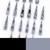 imageBABALAL Press on Nails Long Stiletto Fake Nails Blue Glue on Nails 3d Texture Sliver Butterfly Design Y2k Acrylic Nails 24Pcs Goth False Nails White French Ombre Manicure Almond Stick on NailsANS212