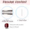 imageBABALAL Press on Nails Long Stiletto Fake Nails Blue Glue on Nails 3d Texture Sliver Butterfly Design Y2k Acrylic Nails 24Pcs Goth False Nails White French Ombre Manicure Almond Stick on NailsANS219