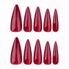 imageBABALAL Press on Nails Long Stiletto Fake Nails Blue Glue on Nails 3d Texture Sliver Butterfly Design Y2k Acrylic Nails 24Pcs Goth False Nails White French Ombre Manicure Almond Stick on NailsANS208