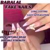 imageBABALAL Press on Nails Long Stiletto Fake Nails Blue Glue on Nails 3d Texture Sliver Butterfly Design Y2k Acrylic Nails 24Pcs Goth False Nails White French Ombre Manicure Almond Stick on NailsANS206