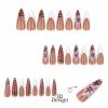 imageBABALAL Press on Nails Long Stiletto Fake Nails Blue Glue on Nails 3d Texture Sliver Butterfly Design Y2k Acrylic Nails 24Pcs Goth False Nails White French Ombre Manicure Almond Stick on NailsANS216