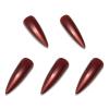 imageBABALAL Stiletto Press on Nails Long Fake Nails Black Red Glue on Nails Almond Acrylic Nails with Goth Design Stick on Nails for Women and Girls 24PcsNq204red