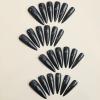 imageBABALAL Stiletto Press on Nails Long Fake Nails Black Red Glue on Nails Almond Acrylic Nails with Goth Design Stick on Nails for Women and Girls 24PcsNq227black