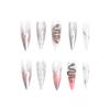 imageBABALAL Stiletto Press on Nails Long Fake Nails Black Red Glue on Nails Almond Acrylic Nails with Goth Design Stick on Nails for Women and Girls 24PcsNq215white