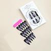 imageBABALAL Stiletto Press on Nails Long Fake Nails Black Red Glue on Nails Almond Acrylic Nails with Goth Design Stick on Nails for Women and Girls 24PcsNq218purple