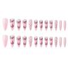 imageBABALAL Stiletto Press on Nails Long Fake Nails Black Red Glue on Nails Almond Acrylic Nails with Goth Design Stick on Nails for Women and Girls 24PcsNq225pink