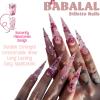 imageBABALAL Stiletto Press on Nails Long Fake Nails Black Red Glue on Nails Almond Acrylic Nails with Goth Design Stick on Nails for Women and Girls 24PcsNq225pink