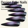 imageBABALAL Stiletto Press on Nails Long Fake Nails Black Red Glue on Nails Almond Acrylic Nails with Goth Design Stick on Nails for Women and Girls 24PcsNq218purple