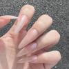 imageBABALAL Stiletto Press on Nails Long Fake Nails Black Red Glue on Nails Almond Acrylic Nails with Goth Design Stick on Nails for Women and Girls 24PcsNq205pink
