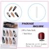 imageBABALAL Stiletto Press on Nails Long Fake Nails Black Red Glue on Nails Almond Acrylic Nails with Goth Design Stick on Nails for Women and Girls 24PcsNq207black
