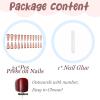imageBABALAL Stiletto Press on Nails Long Fake Nails Black Red Glue on Nails Almond Acrylic Nails with Goth Design Stick on Nails for Women and Girls 24PcsNq204brown