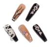 imageBABALAL Stiletto Press on Nails Long Fake Nails Black Red Glue on Nails Almond Acrylic Nails with Goth Design Stick on Nails for Women and Girls 24PcsNq207black
