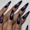 imageBABALAL Stiletto Press on Nails Long Fake Nails Black Red Glue on Nails Almond Acrylic Nails with Goth Design Stick on Nails for Women and Girls 24PcsNq218purple