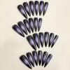imageBABALAL Stiletto Press on Nails Long Fake Nails Black Red Glue on Nails Almond Acrylic Nails with Goth Design Stick on Nails for Women and Girls 24PcsNq218purple