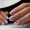 imageBABALAL Press on Nails Long Stiletto Fake Nails Blue Glue on Nails 3d Texture Sliver Butterfly Design Y2k Acrylic Nails 24Pcs Goth False Nails White French Ombre Manicure Almond Stick on NailsANS227