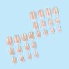 imageBABALAL Beach Press on Nails Almond Medium Fake Nails Blue French Tip Glue on Nails 3D Texture Design Bling Acrylic Nails 24Pcs Handmade Manicure Stick on False NailsANJ04
