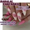 imageBABALAL Beach Press on Nails Almond Medium Fake Nails Blue French Tip Glue on Nails 3D Texture Design Bling Acrylic Nails 24Pcs Handmade Manicure Stick on False NailsANJ03
