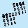 imageBABALAL Beach Press on Nails Almond Medium Fake Nails Blue French Tip Glue on Nails 3D Texture Design Bling Acrylic Nails 24Pcs Handmade Manicure Stick on False NailsANJ05