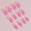 imageBABALAL Beach Press on Nails Almond Medium Fake Nails Blue French Tip Glue on Nails 3D Texture Design Bling Acrylic Nails 24Pcs Handmade Manicure Stick on False NailsANJ10
