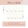 imageBABALAL Beach Press on Nails Almond Medium Fake Nails Blue French Tip Glue on Nails 3D Texture Design Bling Acrylic Nails 24Pcs Handmade Manicure Stick on False NailsANJ01