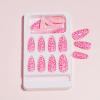 imageBABALAL Beach Press on Nails Almond Medium Fake Nails Blue French Tip Glue on Nails 3D Texture Design Bling Acrylic Nails 24Pcs Handmade Manicure Stick on False NailsANJ09