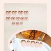 imageBABALAL Beach Press on Nails Almond Medium Fake Nails Blue French Tip Glue on Nails 3D Texture Design Bling Acrylic Nails 24Pcs Handmade Manicure Stick on False NailsANJ08