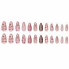 imageBABALAL Beach Press on Nails Almond Medium Fake Nails Blue French Tip Glue on Nails 3D Texture Design Bling Acrylic Nails 24Pcs Handmade Manicure Stick on False NailsANJ06