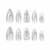 imageBABALAL Beach Press on Nails Almond Medium Fake Nails Blue French Tip Glue on Nails 3D Texture Design Bling Acrylic Nails 24Pcs Handmade Manicure Stick on False NailsANJ083