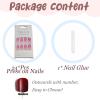 imageBABALAL Beach Press on Nails Almond Medium Fake Nails Blue French Tip Glue on Nails 3D Texture Design Bling Acrylic Nails 24Pcs Handmade Manicure Stick on False NailsANJ10