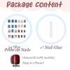 imageBABALAL Beach Press on Nails Almond Medium Fake Nails Blue French Tip Glue on Nails 3D Texture Design Bling Acrylic Nails 24Pcs Handmade Manicure Stick on False NailsANJ07