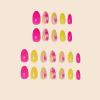 imageBABALAL Beach Press on Nails Almond Medium Fake Nails Blue French Tip Glue on Nails 3D Texture Design Bling Acrylic Nails 24Pcs Handmade Manicure Stick on False NailsANJ17