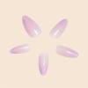 imageBABALAL Beach Press on Nails Almond Medium Fake Nails Blue French Tip Glue on Nails 3D Texture Design Bling Acrylic Nails 24Pcs Handmade Manicure Stick on False NailsANJ14