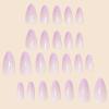 imageBABALAL Beach Press on Nails Almond Medium Fake Nails Blue French Tip Glue on Nails 3D Texture Design Bling Acrylic Nails 24Pcs Handmade Manicure Stick on False NailsANJ14