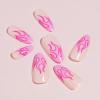 imageBABALAL Beach Press on Nails Almond Medium Fake Nails Blue French Tip Glue on Nails 3D Texture Design Bling Acrylic Nails 24Pcs Handmade Manicure Stick on False NailsANJ10