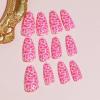 imageBABALAL Beach Press on Nails Almond Medium Fake Nails Blue French Tip Glue on Nails 3D Texture Design Bling Acrylic Nails 24Pcs Handmade Manicure Stick on False NailsANJ09