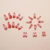 imageBABALAL Beach Press on Nails Almond Medium Fake Nails Blue French Tip Glue on Nails 3D Texture Design Bling Acrylic Nails 24Pcs Handmade Manicure Stick on False NailsANJ082